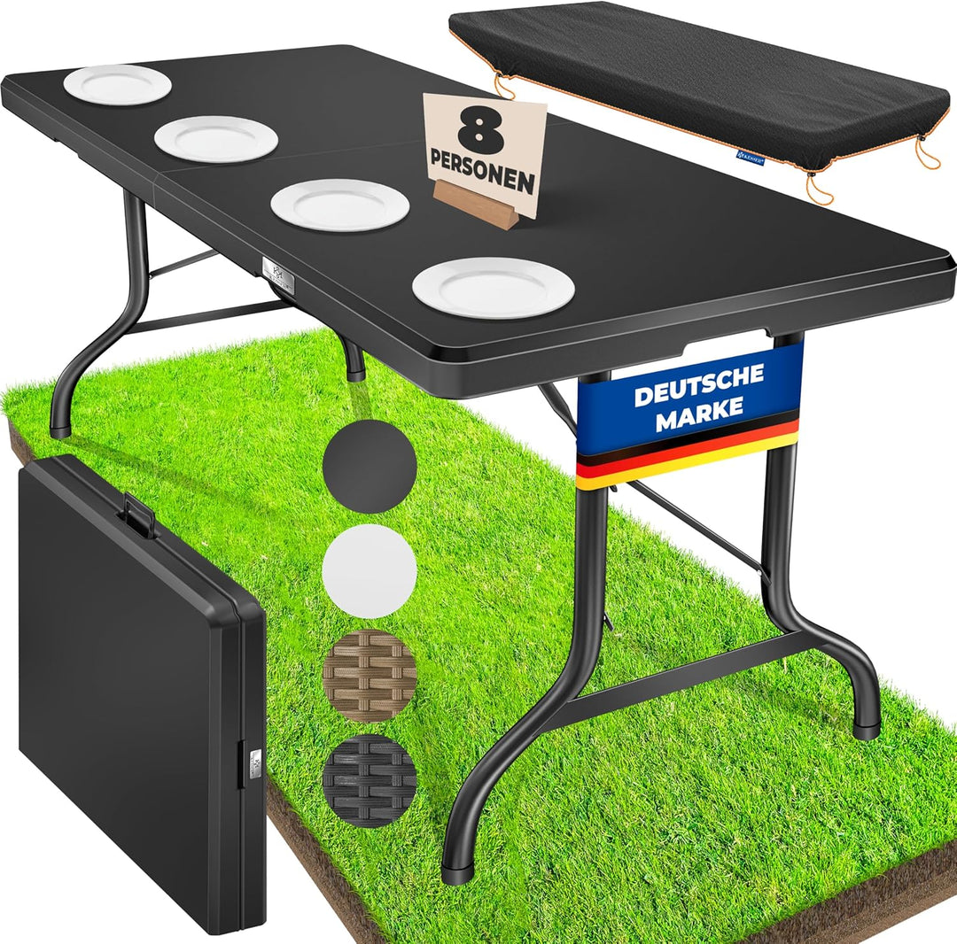 KESSER® Buffettisch Tisch klappbar Kunststoff 183x76 cm Campingtisch Partytisch Klapptisch Gartentis