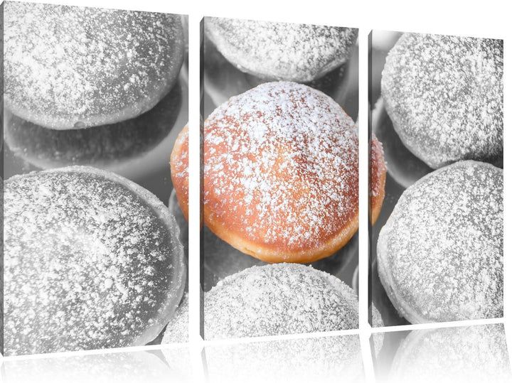 Pixxprint Süsse Berliner Schwarz/Weiss 3-Teiler Leinwandbild 120x80 Bild auf Leinwand