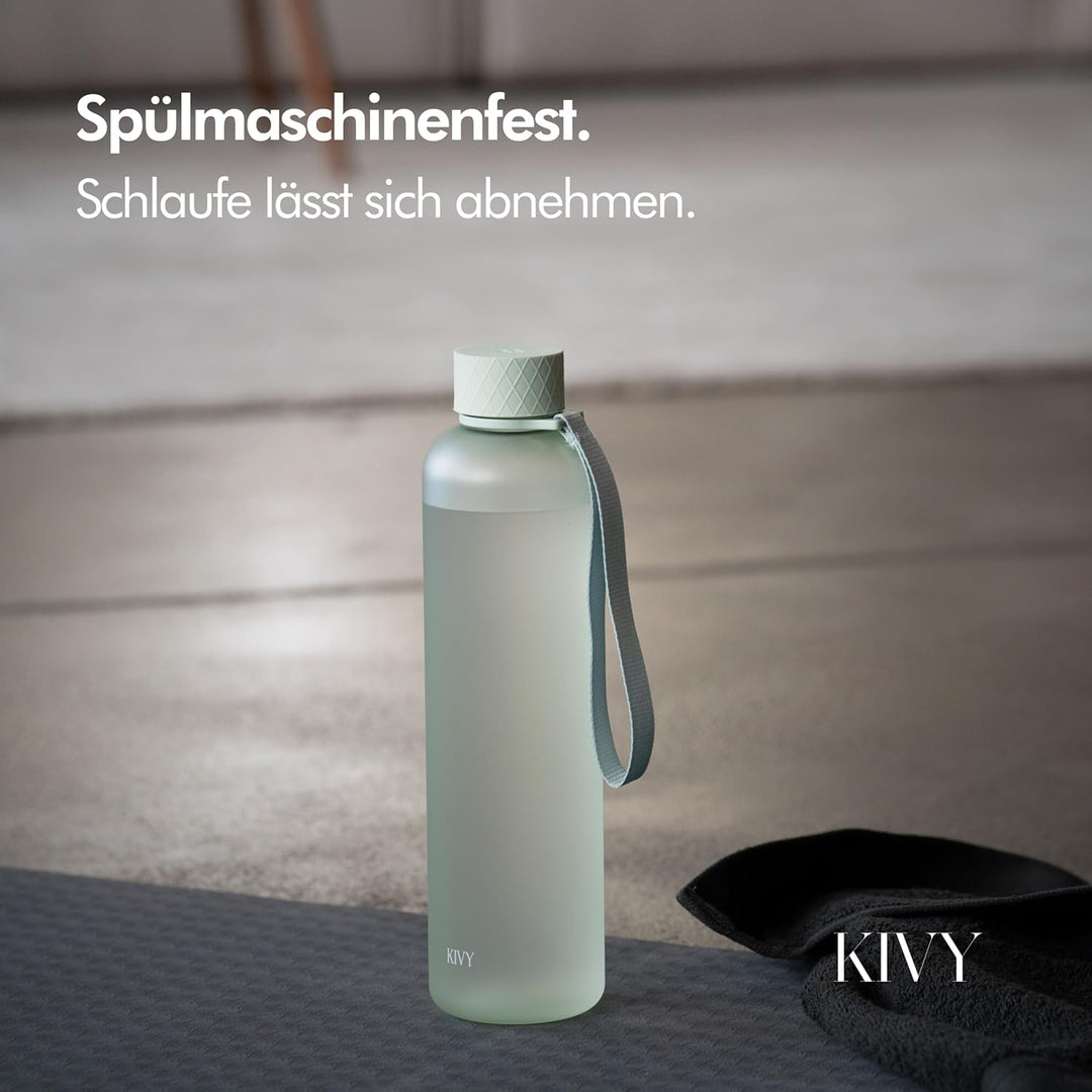 KIVY Trinkflasche 1l - Kohlensäure geeignet & Auslaufsicher - Für Sport, Schule & Büro - Sport Trink