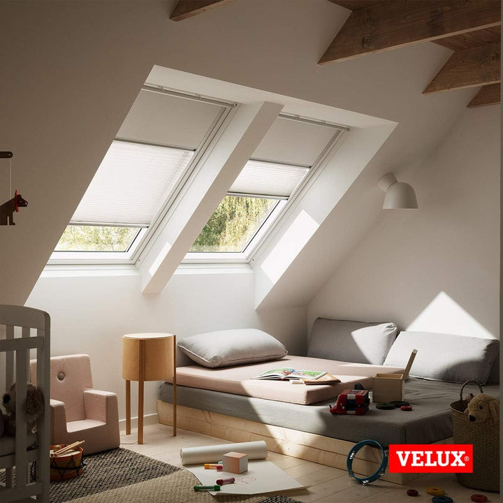VELUX Original Dachfenster Duo Verdunkelungsrollo für MK06, Dunkelblau, mit Grauer Führungsschiene M