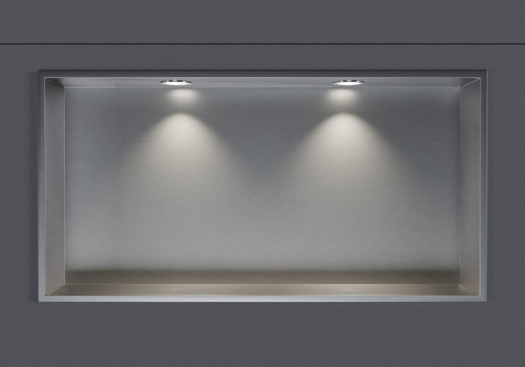 Bernstein Wandnische aus Edelstahl NT306010X mit LED-Spot - 30 x 60 x 10 cm (H x B x T) - Farbe wähl