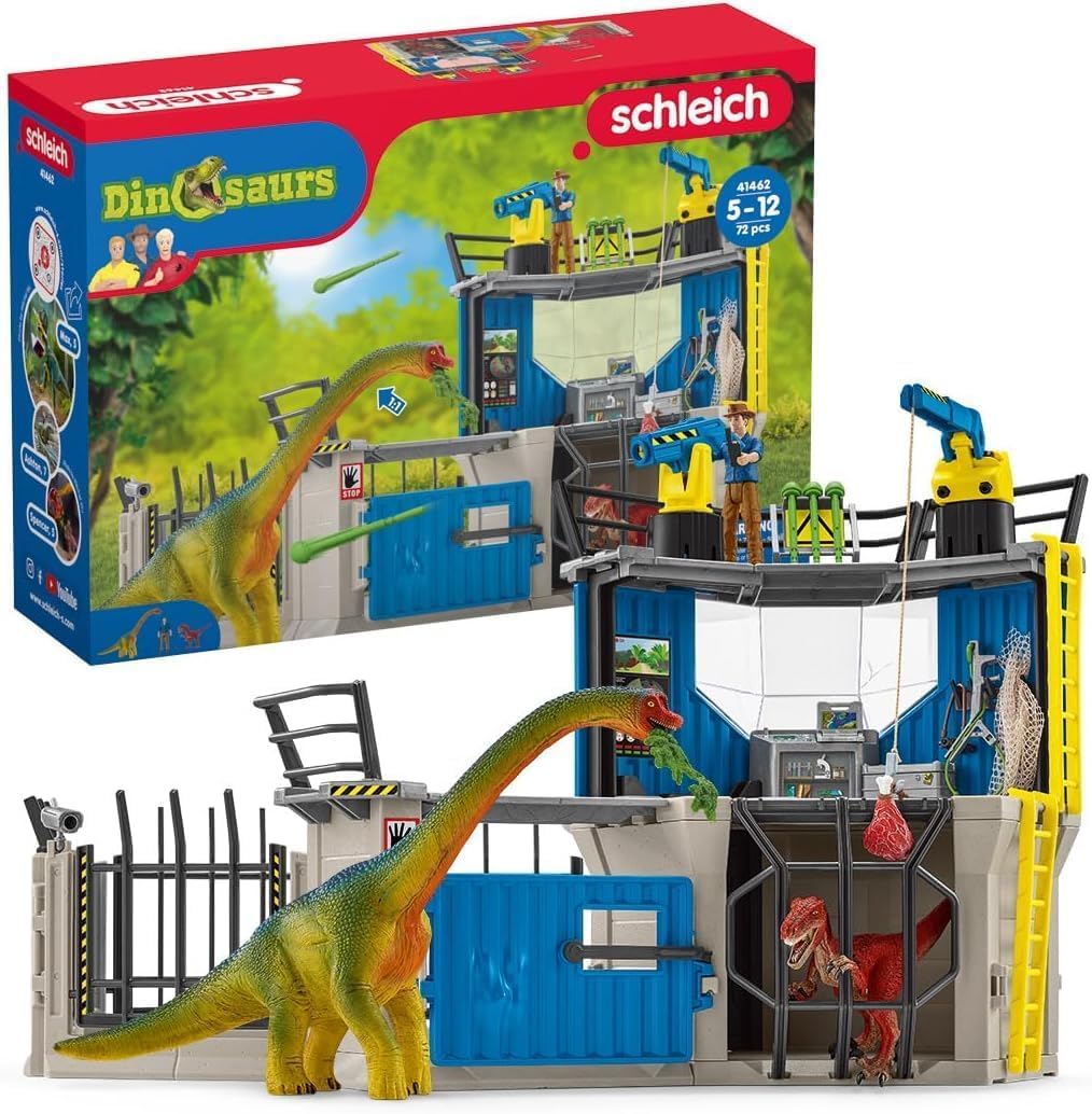 schleich 41462 Grosse Dino-Forschungsstation, für Kinder ab 5-12 Jahren, DINOSAURS - Spielset neue V