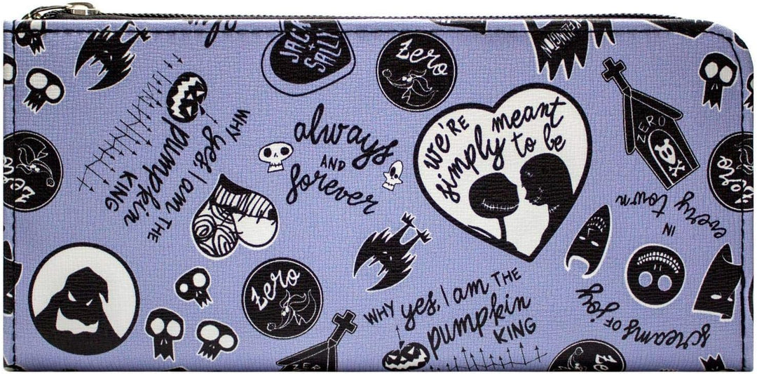 Nightmare Before Christmas Jack und Sally für Immer Portemonnaie Geldbörse Lila