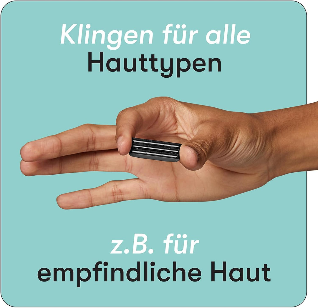 Boldking Bartpflege Set für Männer Sensitiv - Rasierset mit Nassrasierer, 2 Stück Rasierklingen, Ras