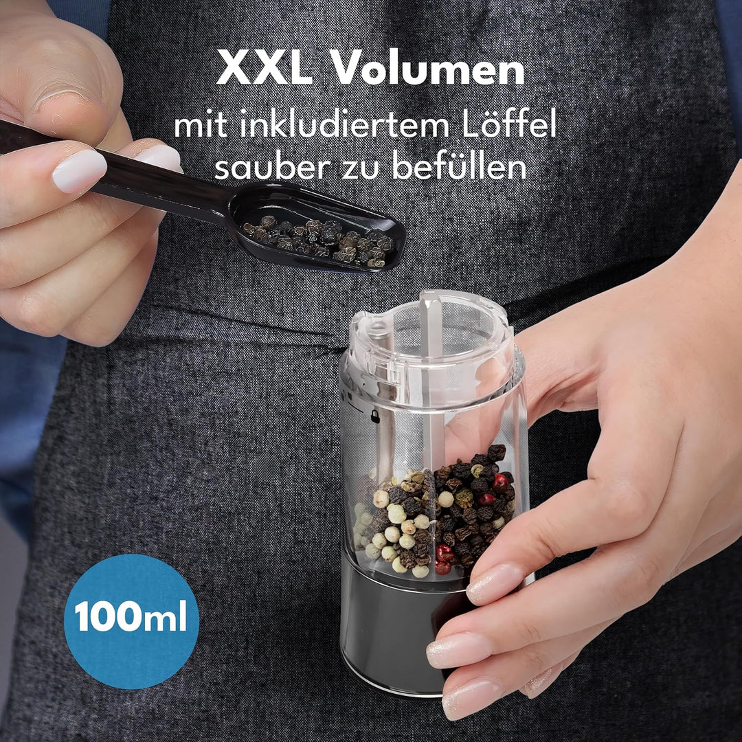 Salz und Pfeffermühle Elektrisch Set - Kipp-Sensor & Wiederaufladbar I Automatische & Elektrische Pf