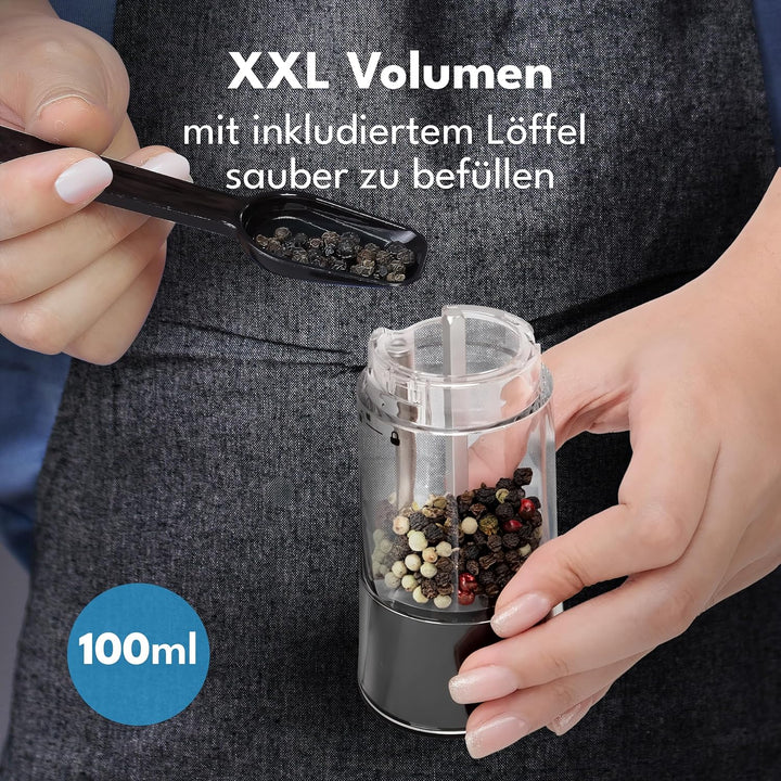 Salz und Pfeffermühle Elektrisch Set - Kipp-Sensor & Wiederaufladbar I Automatische & Elektrische Pf