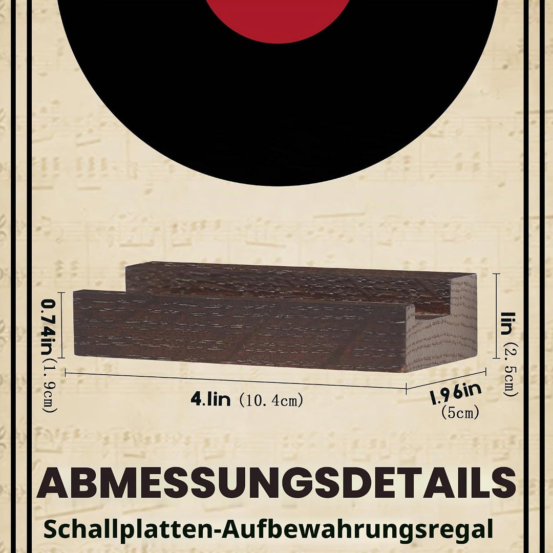 PHOENANCEE Massives Eichenholz, Schallplatten-Wandhalterung, Schallplatten-PräSentationshalter FüR L
