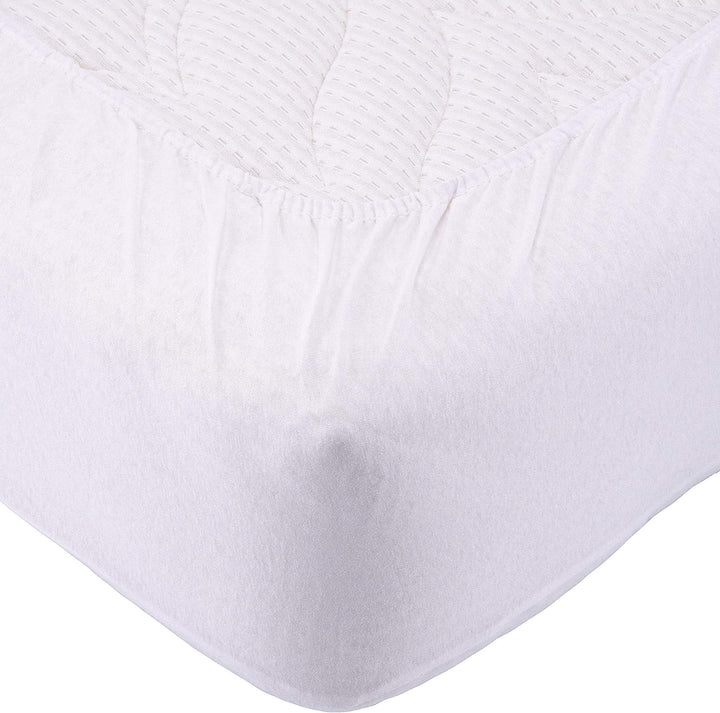 SETEX Kalmuck Spannbetttuch, 120 x 200 cm grosser Matratzenschoner, 100 % Baumwolle, Classic, Weiss,
