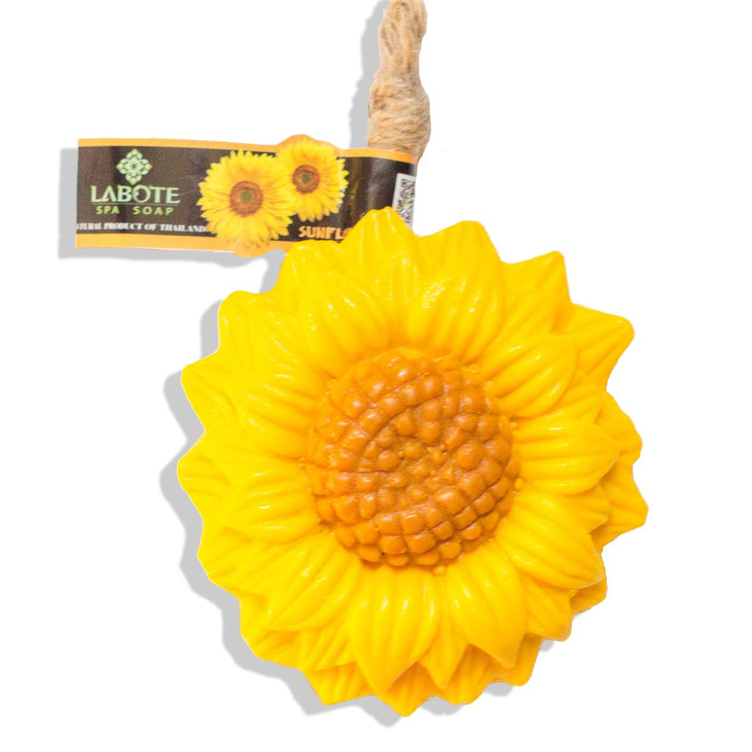 LABOTE Handgemachte thailändische Bio Naturseife Sonnenblume mit typischem Duft, 5 Stück, Sonnenblum