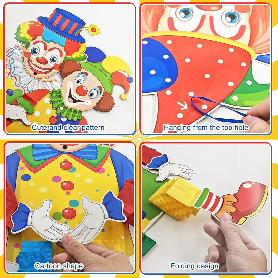 3pcs Clown Deko Karneval,Clown Banner Karneval,Clown Deko Hängend,Clown Luftschlangen Karneval Girla