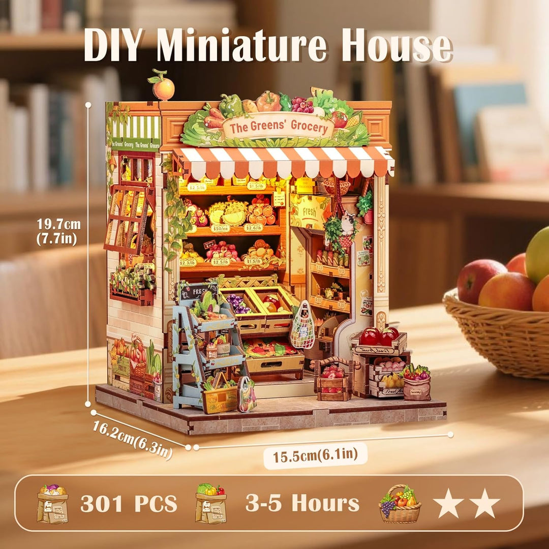 CUTEBEE Book Nook -Puppenhaus Kit Bauen Sie Sich selbst, EIN lebendiges Miniaturhaus von Frische & L