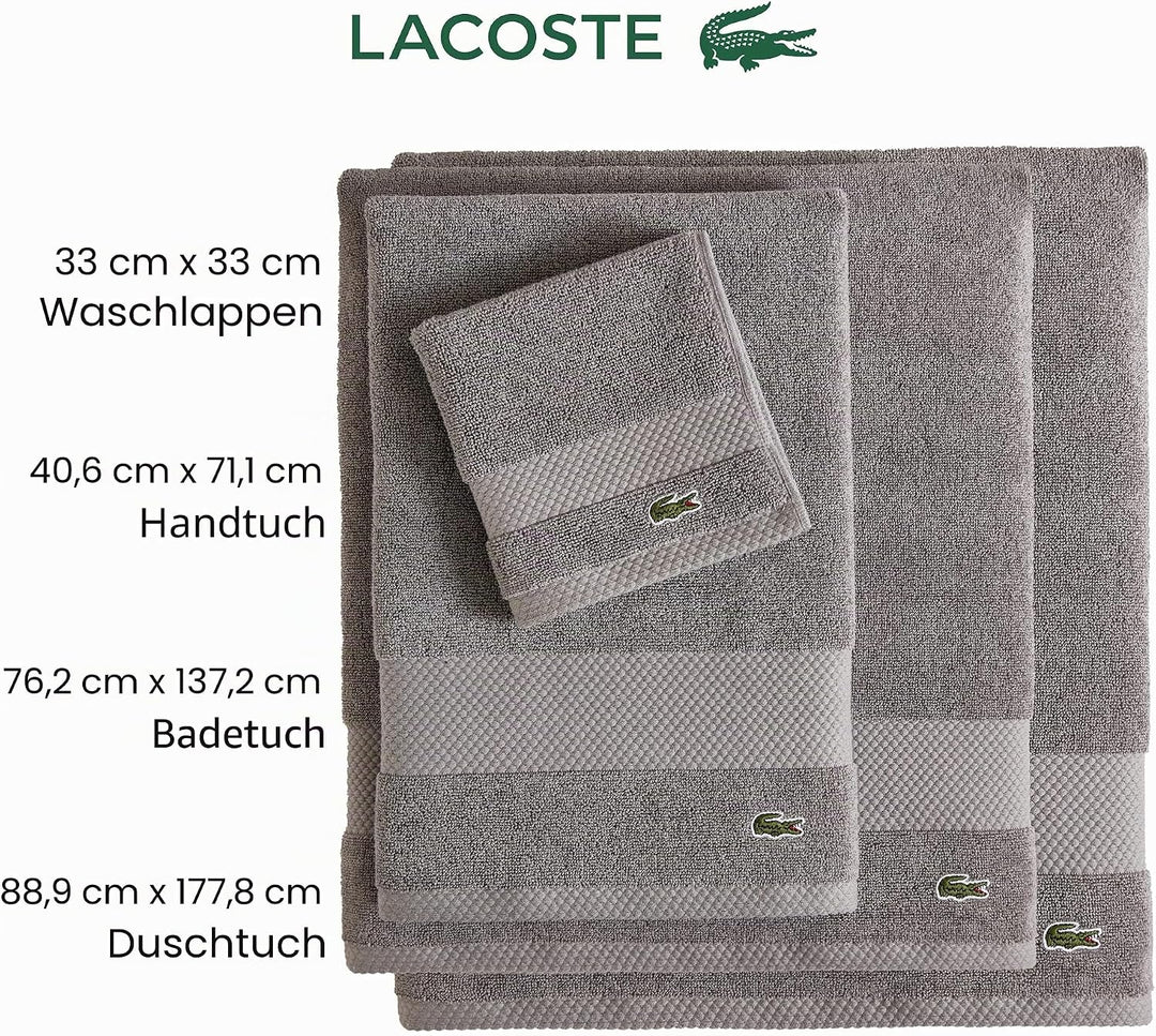 Lacoste Heritage Supima Badetuch, Baumwolle, 88,9 x 177,8 cm, Krokodilgrün Bath Sheet 35x70 Croc Gre