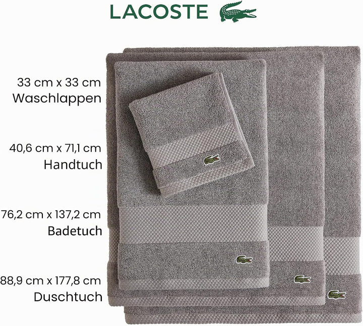 Lacoste Heritage Supima Badetuch, Baumwolle, 88,9 x 177,8 cm, Krokodilgrün Bath Sheet 35x70 Croc Gre