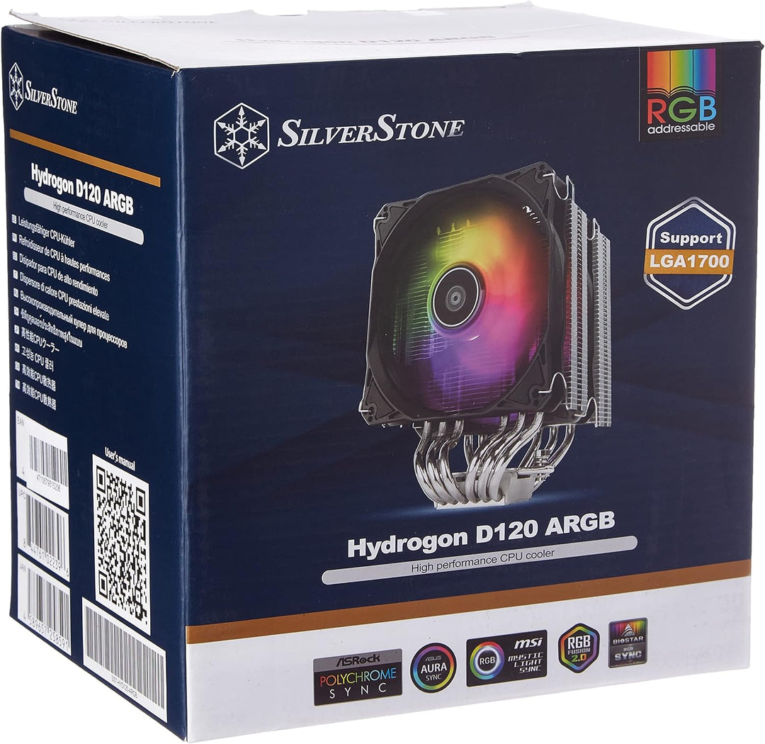 SilverStone Technology SST- HYD120-ARGB-V2 - Hydrogon Dual-Tower-CPU-Kühler mit 6 Wärmerohren und du