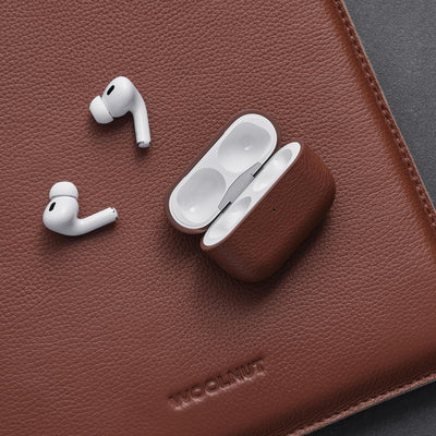 Woolnut Leder Hülle Case für AirPods Pro 2. Gen - Cognac Braun, Cognac