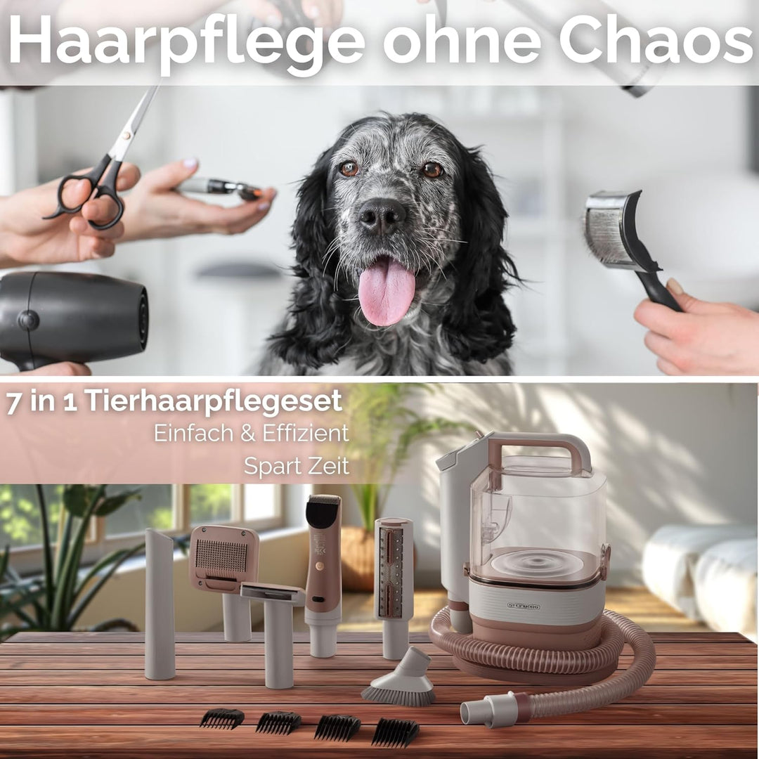 Steinborg® Tierhaarschneidemaschine mit Staubsauger 13.500 Pa Hundeschermaschine leise mit Sauger Hu