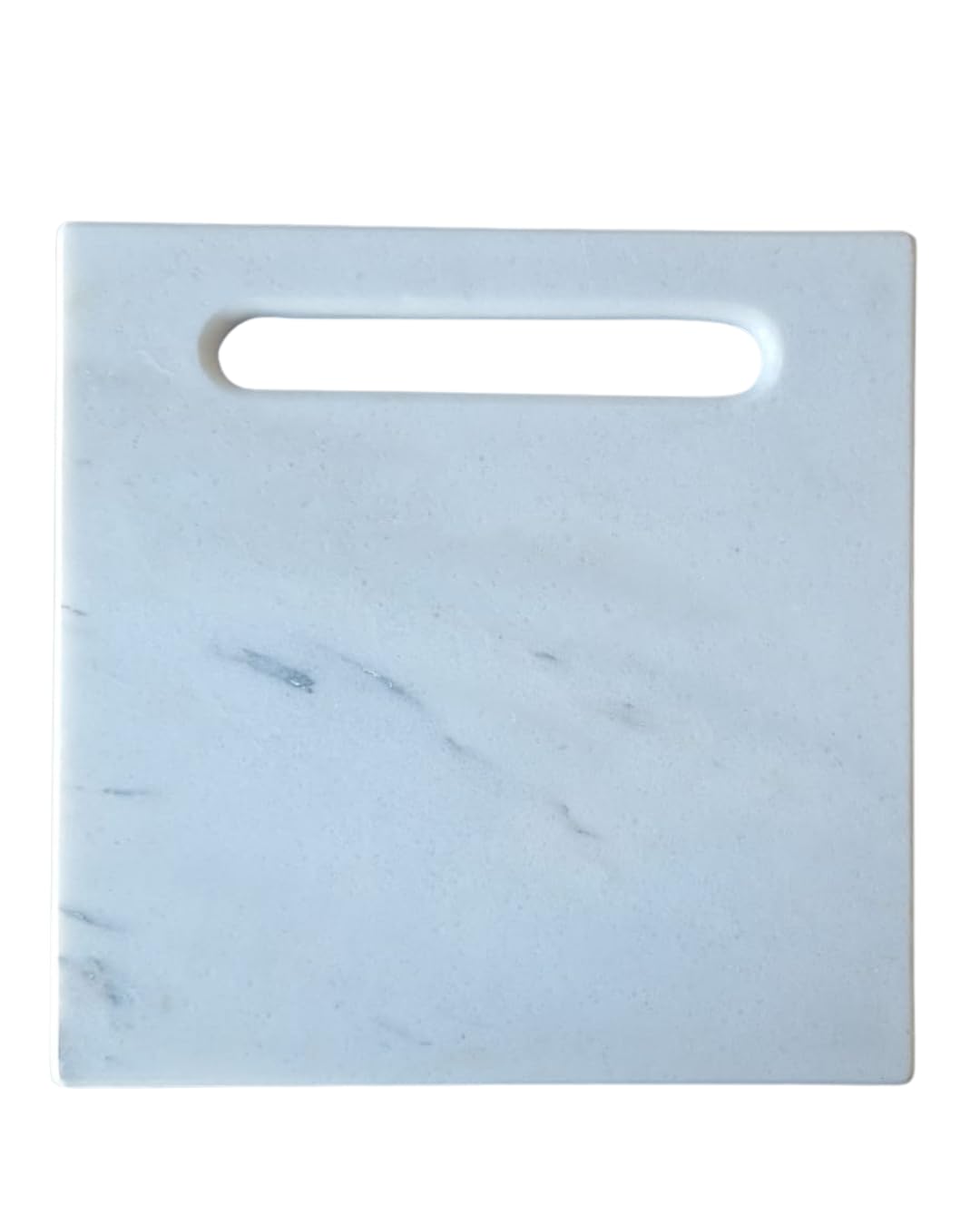 Quadratisches Schneidebrett aus weissem Marmor 30x30 cm – Elegante Arbeitsplatte für Küche, Sushi, K