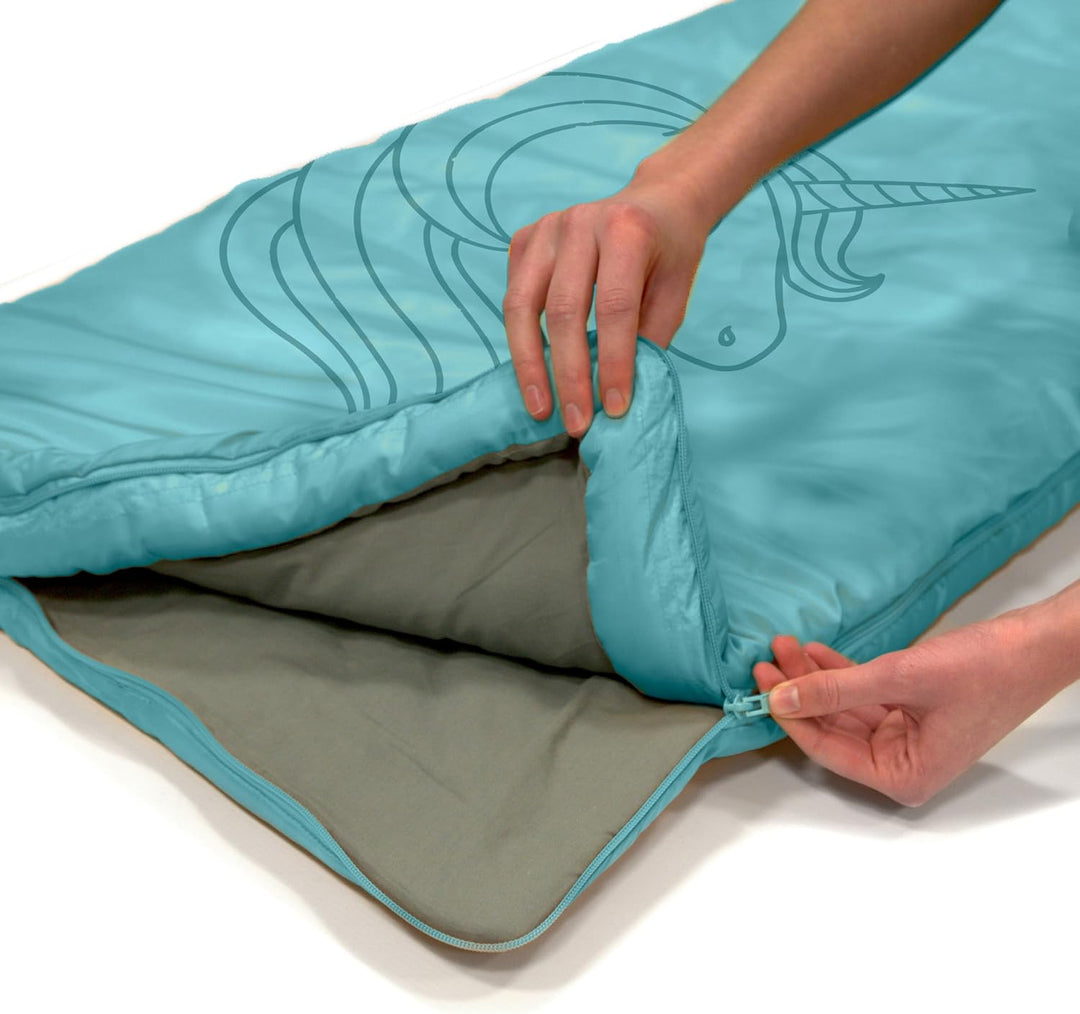 outdoorer Kinderschlafsack Dream Express - Deckenschlafsack für Kinder, mit Baumwolle gefüttert aqua