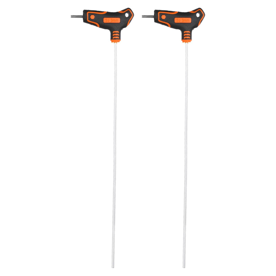QUARKZMAN 2 Stück T-Griff Flachkopf Innensechskantschlüssel 3mm Metrisch S2 Stahl Extra Langer Arm T