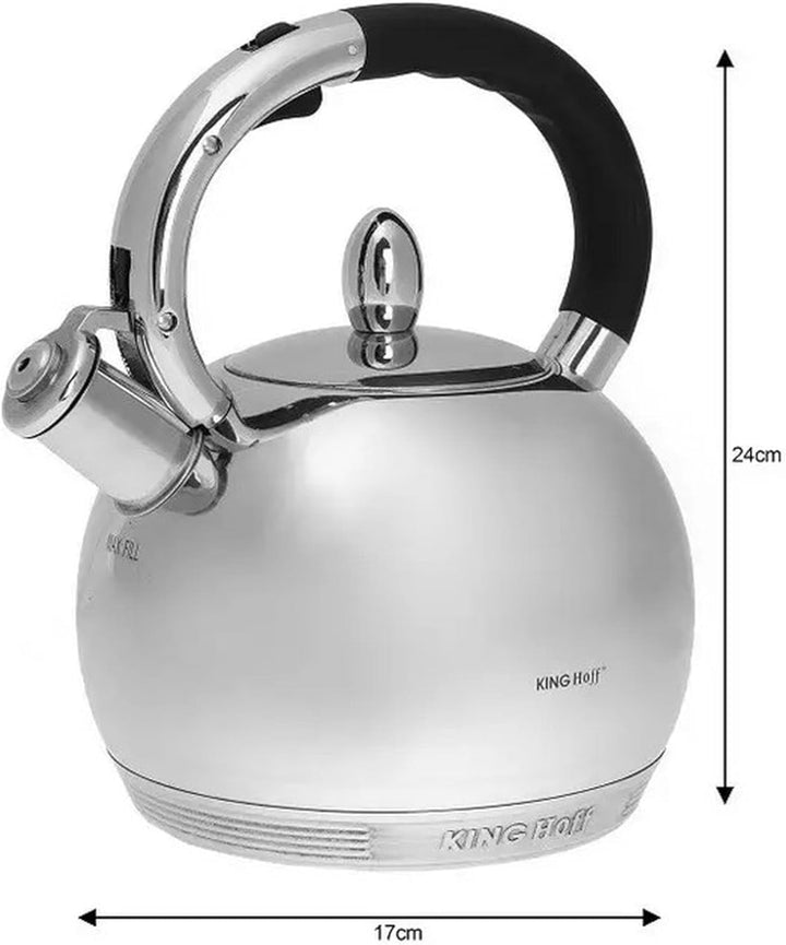 Flötenkessel, Edelstahl-Satin-Finish, geeignet für Verwendung auf Induktions-, Keramik-, Elektro- un