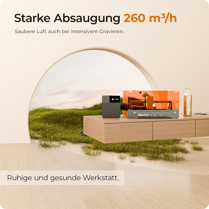 BlazeX Luftreiniger für M3 Lasergravierer, 3-stufiger Rauchabsauger mit HEPA- &amp; Aktivkohlefilter, ho