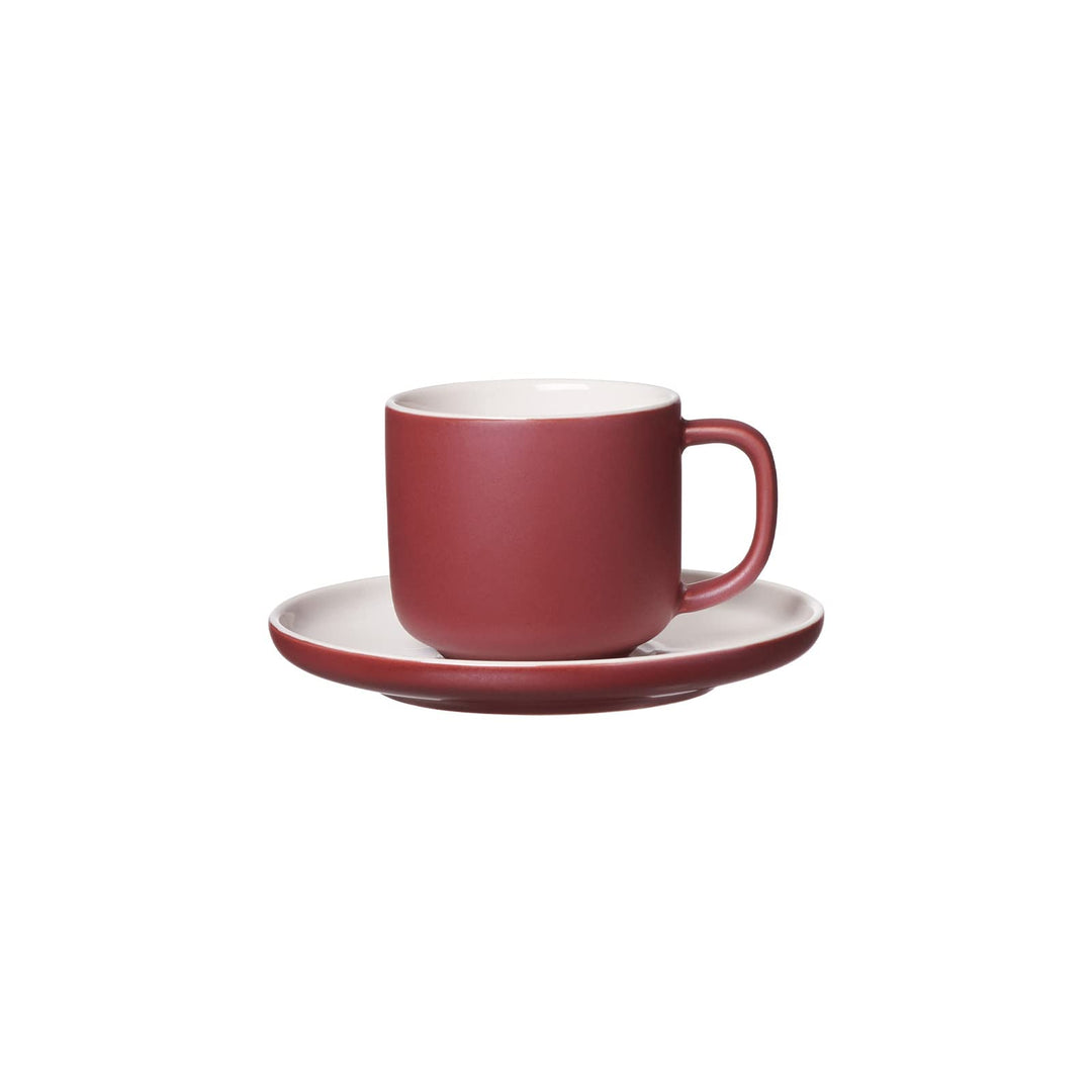 Ritzenhoff & Breker Jasper Kaffeetasse mit Untertasse, Beere, 240 ml, Kaffeegeschirr mit Soft-Touch-