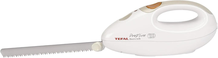 Tefal 8523.31 Elektrisches Messer | 100 Watt | Edelstahlkling | geeignet für Tiefkühl-Gut | weiss/gr