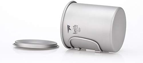 Keith 300 ml / 900 ml Titan Tasse Outdoor Geschirr Camping Reisen Faltbare Griff Tasse Grau, Grau