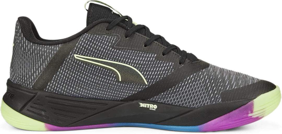 PUMA Unisex Accelerate Turbo Nitro Ii Hallenturnschuh, Puma Black Fizzy Light Ocean Dive Festival Fu