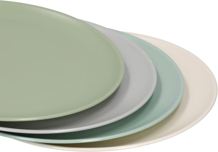 KitchenCraft 4er-Set Teller aus Melamin, mehrfarbige Teller aus der Colourworks Design Kollektion, B