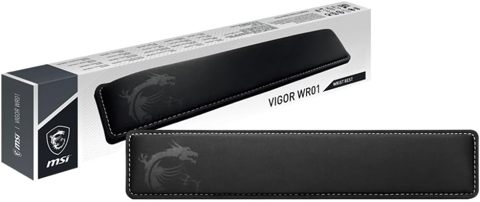 MSI VIGOR WR01 Handballenauflage für Tastatur, Kühlgel, Memory-Schaumstoff, Ice Silk Lycra-Polsterun