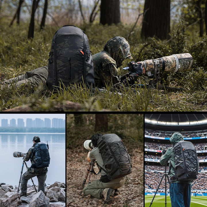 PGYTECH OnePro ST Supertele Kamerarucksack Für 600–1200mm Objektive,Schwarz | AerisFrame Tragesystem