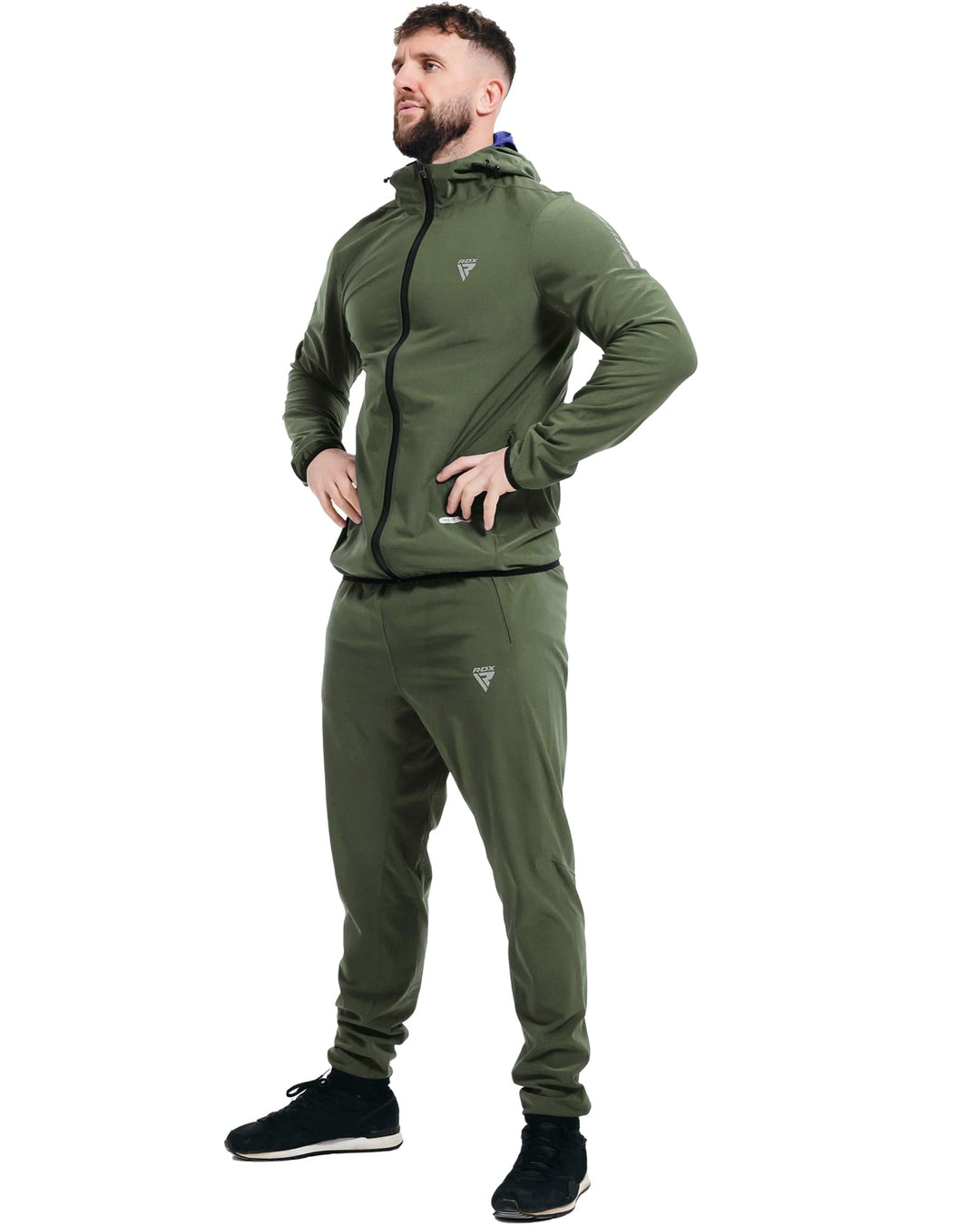 RDX Schwitzanzug Zum Abnehmen, Saunaanzug REACH Konform, Kapuzen Anzug Sauna Suit Sweatanzug Sportan