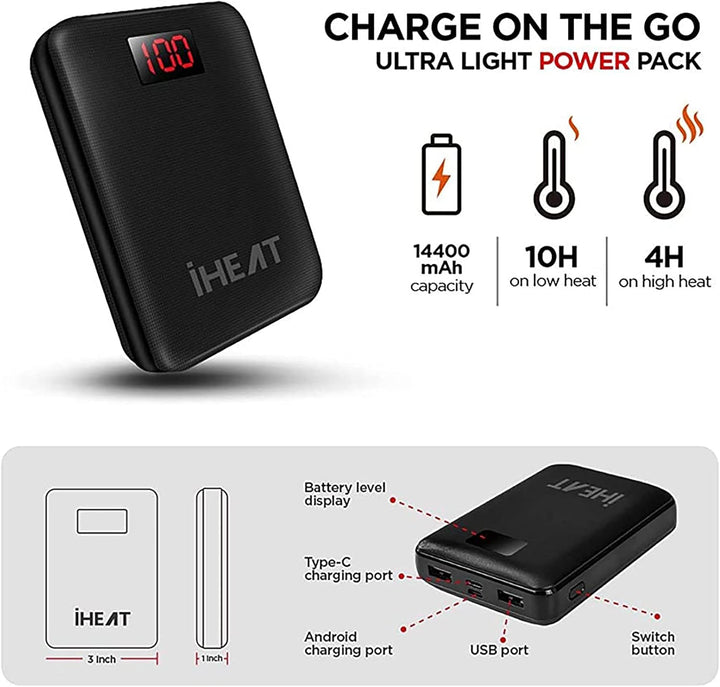 Beheizte Weste für Herren Damen,Elektrische USB Heizwesten Beheizbare Weste mit QC3.0 14400MAH Akku,