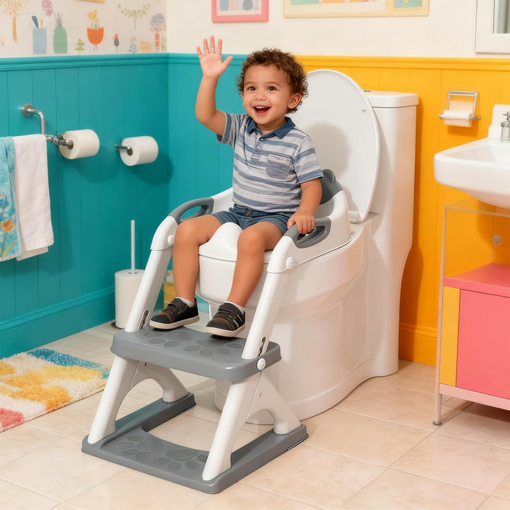 SKYROKU Toilettensitz 2 in 1 Toiletten Aufsatz für Kinder 2-7 Jahre Upgraded Stabil bis 90kg PP(BPA-