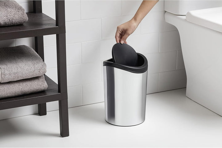 TATAY Mülleimer Bad, 6L Kapazität, Polypropylen, BPA frei, Taupe. Massnahmen 19 x 19 x 28 cm, Metall