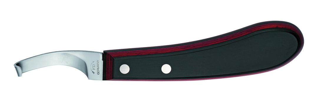 F.DICK Hufmesser Champion-Curved (Gekröpft Rechts-Kurz-Schmal; Griff Schichtholz; Carbonstahl; Kling