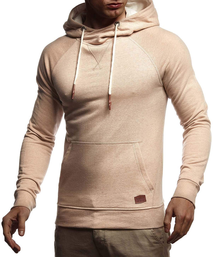 Leif Nelson Herren Pullover Hoodie Kapuzenpullover Longsleeve Basic Sweatshirt Sweater LN8153 XXL He