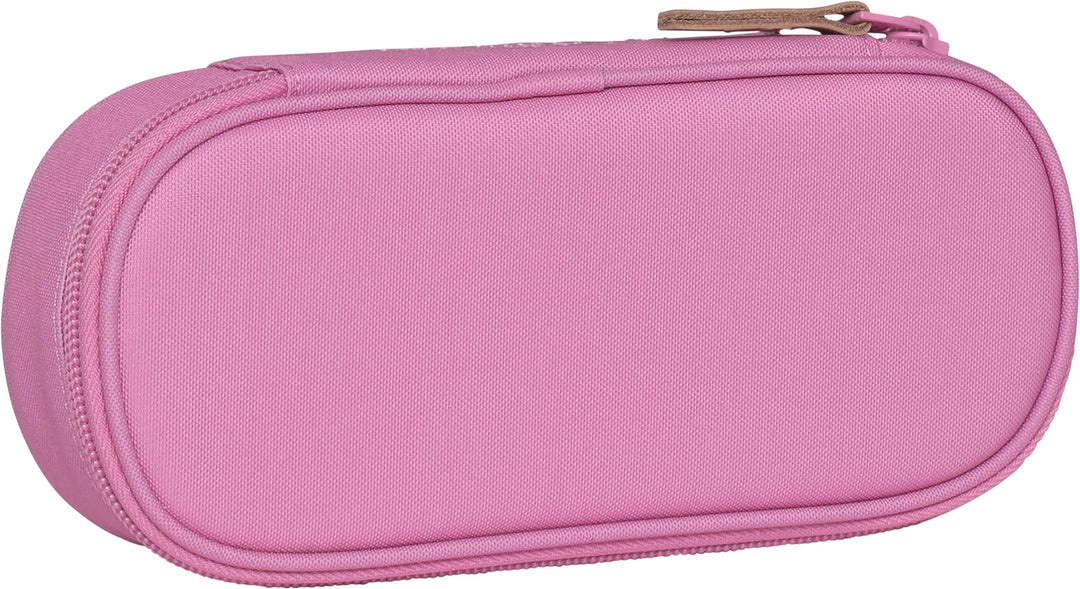 Beckmann, Ovales Schlamperetui Pink, für Schule Uni Arbeit, Schlampermäppchen Reissverschlussfach in