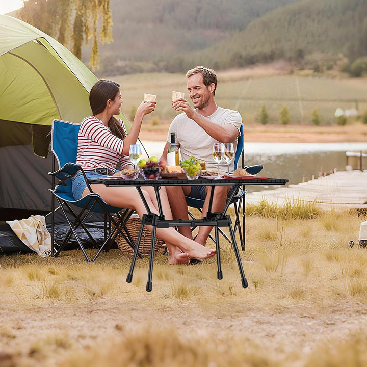 GARLLEN Campingtisch klappbar, 89x40,5cm & 4 höhenverstellbar Klapptisch Aluminium Leicht Mehrzweckt