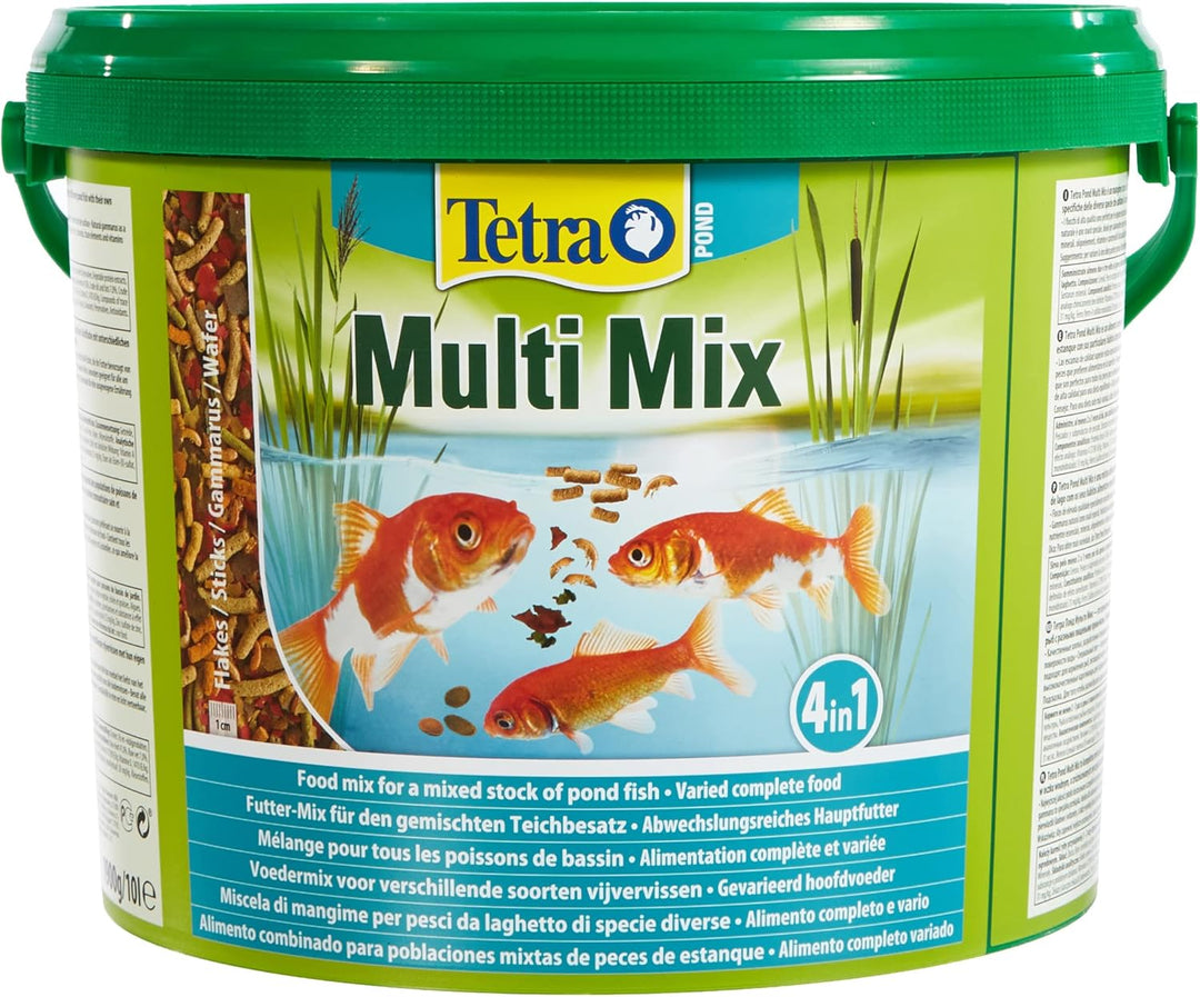 Tetra Pond Multi Mix – Fischfutter für Verschiedene Teichfische mit Vier Futtersorten (Flockenfutter