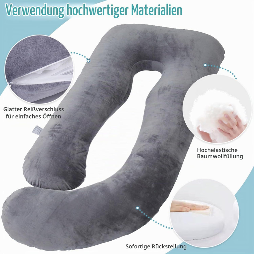 Schwangerschaftskissen, U-förmiges Ganzkörperkissen, Stillkissen, Stütz- und Schwangerschaftskissen