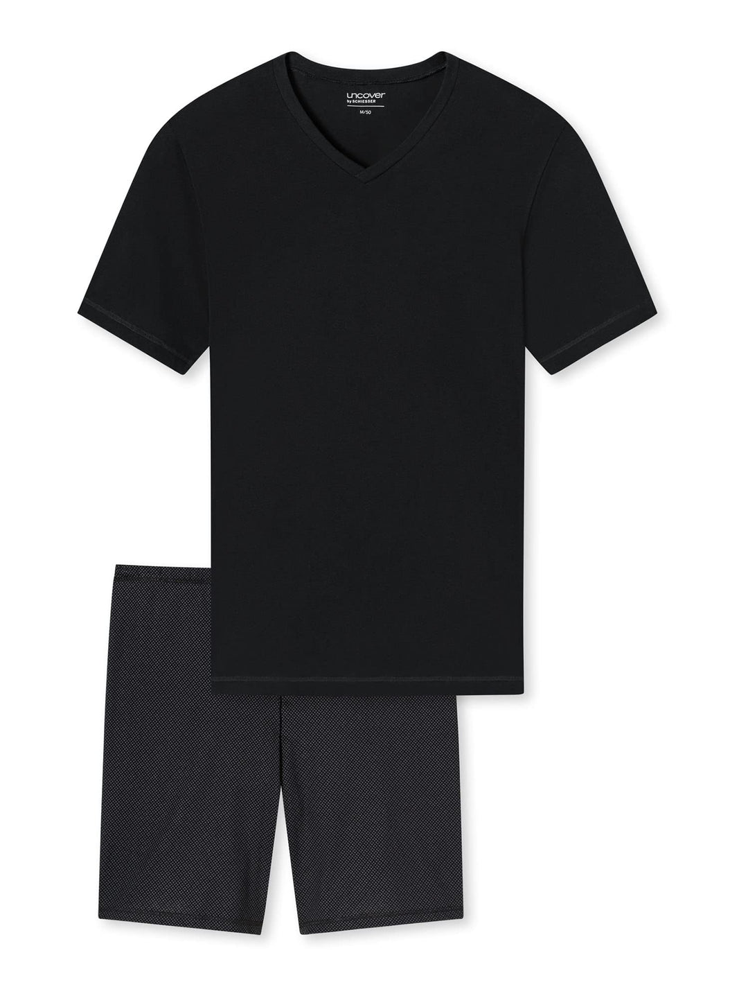 Uncover by Schiesser Herren Schlafanzug kurz 54 Schwarz, 54 Schwarz