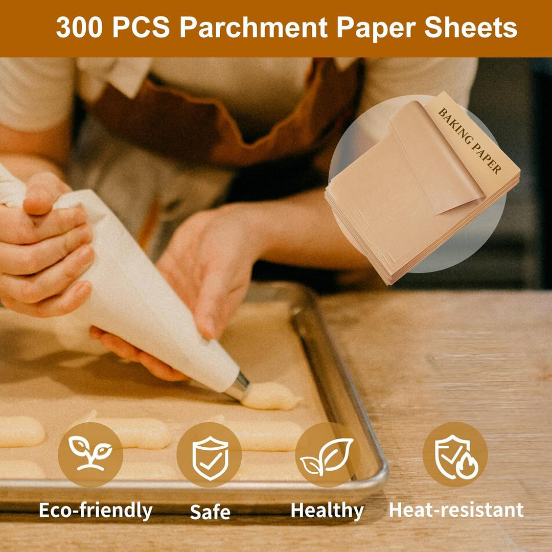O2frepak Backpapier-Backbleche,300Stück,30x40cm,Vorgeschnittene Antihaft-Backblechmatte,ölbeständige