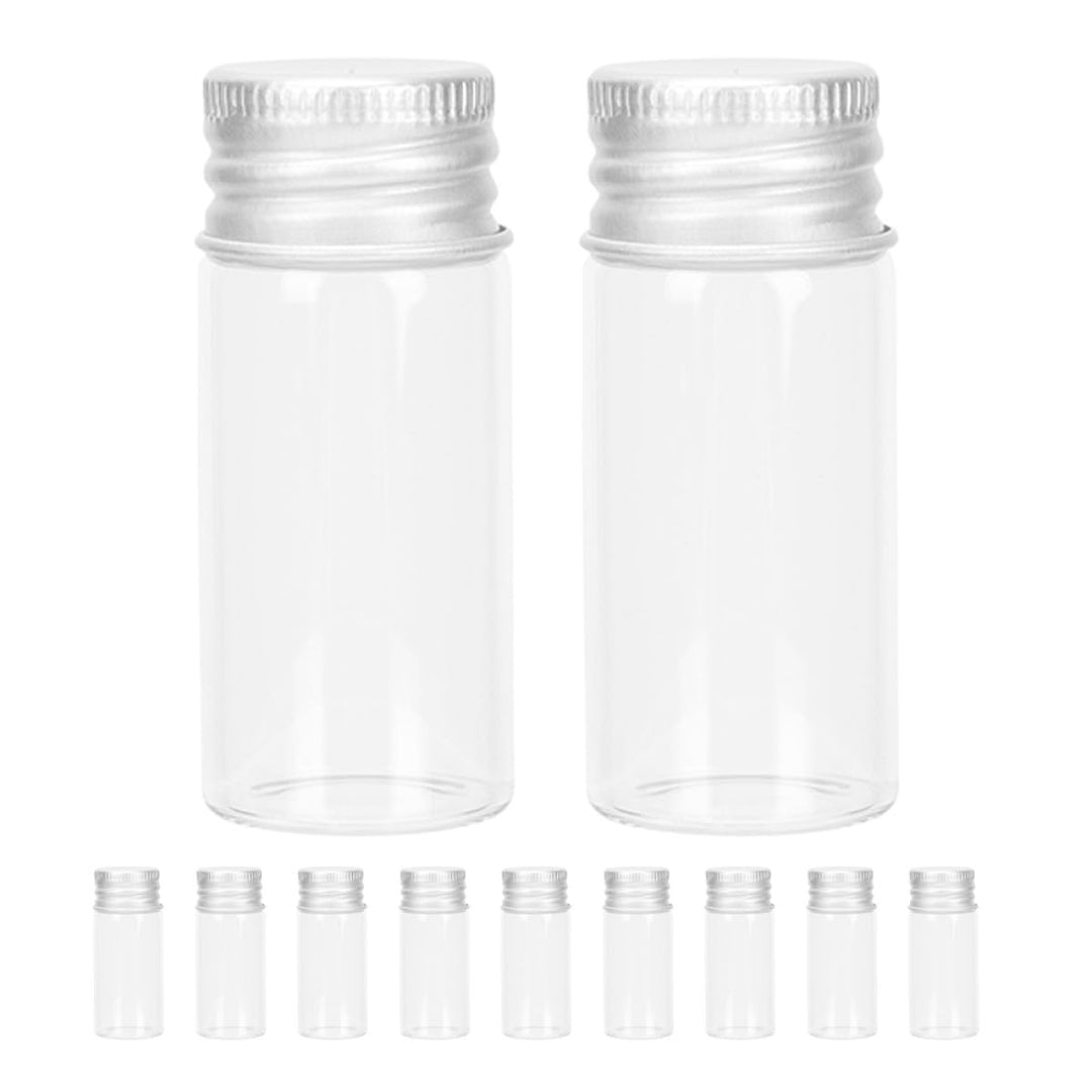 Tofficu Kleiner Glasfläschchen 10ml Kapazität mit Aluminiumdeckel aus Glas 24 Langlebig und Leicht z