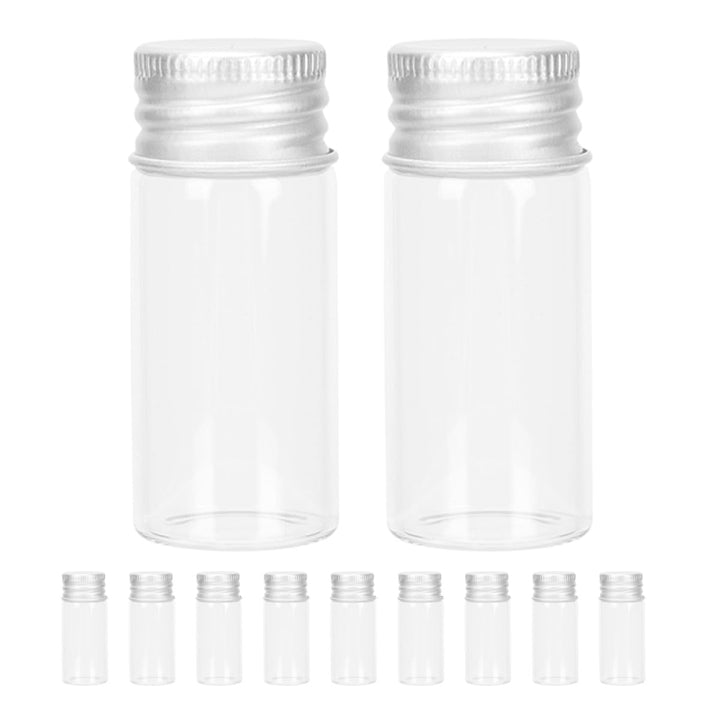 Tofficu Kleiner Glasfläschchen 10ml Kapazität mit Aluminiumdeckel aus Glas 24 Langlebig und Leicht z