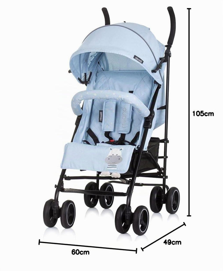 Chipolino Kinderwagen Milano Buggy bis 22 kg, Rückenlehne verstellbar, faltbar blau, blau