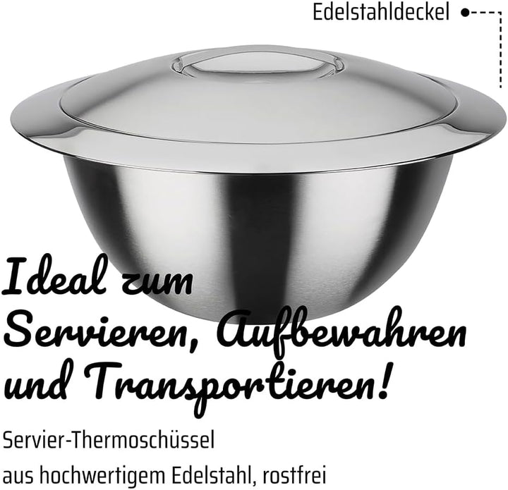 GSW Stahlwaren GmbH mit Deckel 22cm, Silber, 22cm