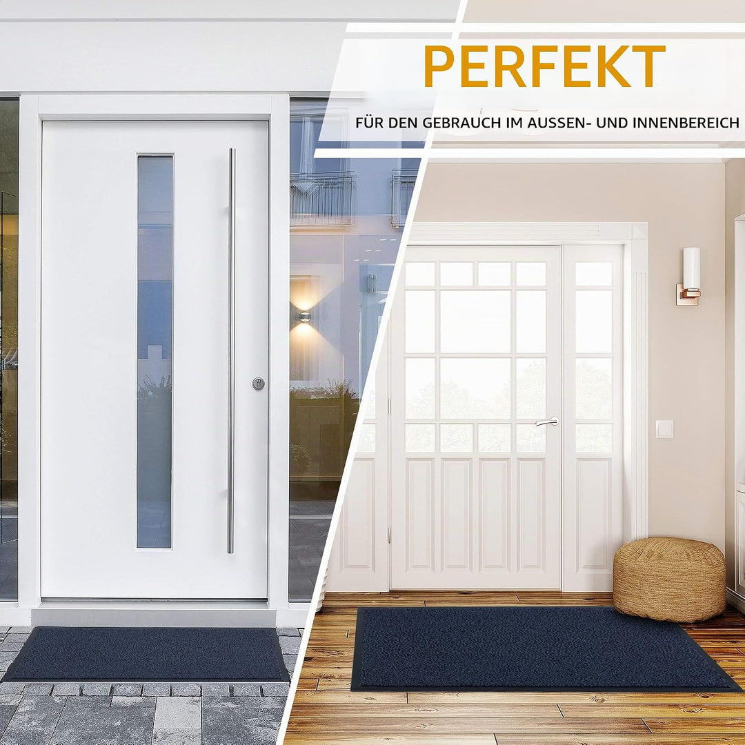 GadHome Fussmatte Blau 60x90 cm|Eingangstürmatte wasserdicht waschbar strapazierfähiger Schmutzfänge