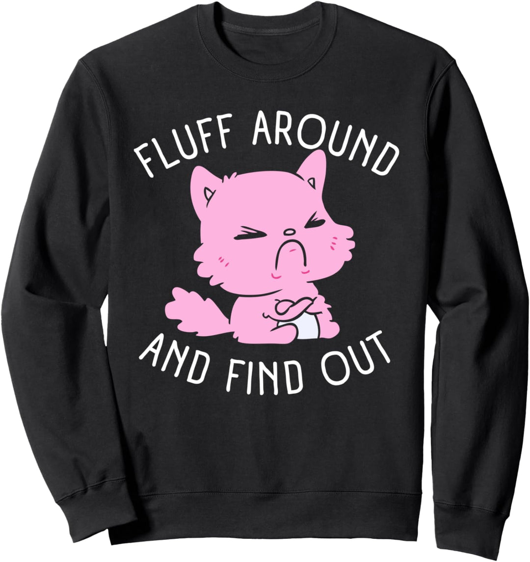 Süsses Katzen-Motiv zum Flusen und Auffinden von Pastell, Gothic, Pink Sweatshirt